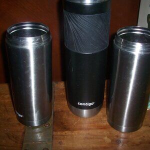 3 pc Contigo Travel Mug Lot Byron & Ignite 2015 Stainless Steel Insulated, 24oz